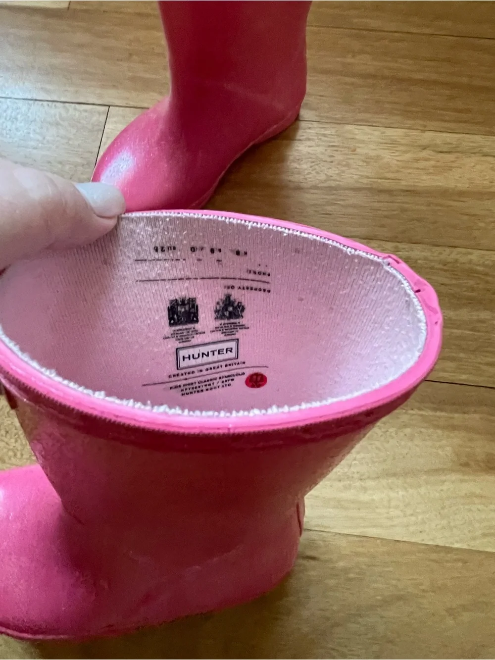 Hunter Glitter Pink Kids Rubber Rain Boots